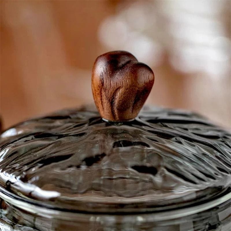 Théière en Bois en Verre Borosilicate 1.3L 1300 ml