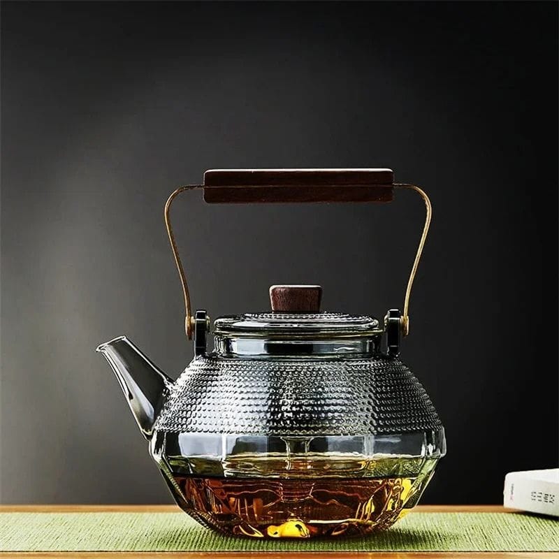 Théière en Verre avec Anse en Bois 1140 ml