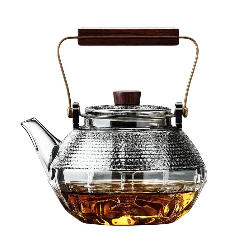 Théière en Verre avec Anse en Bois 1140 ml