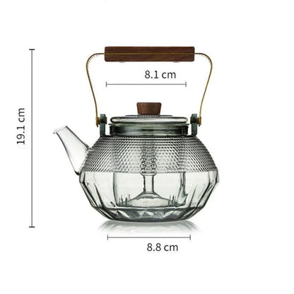 Théière en Verre avec Anse en Bois 1140 ml