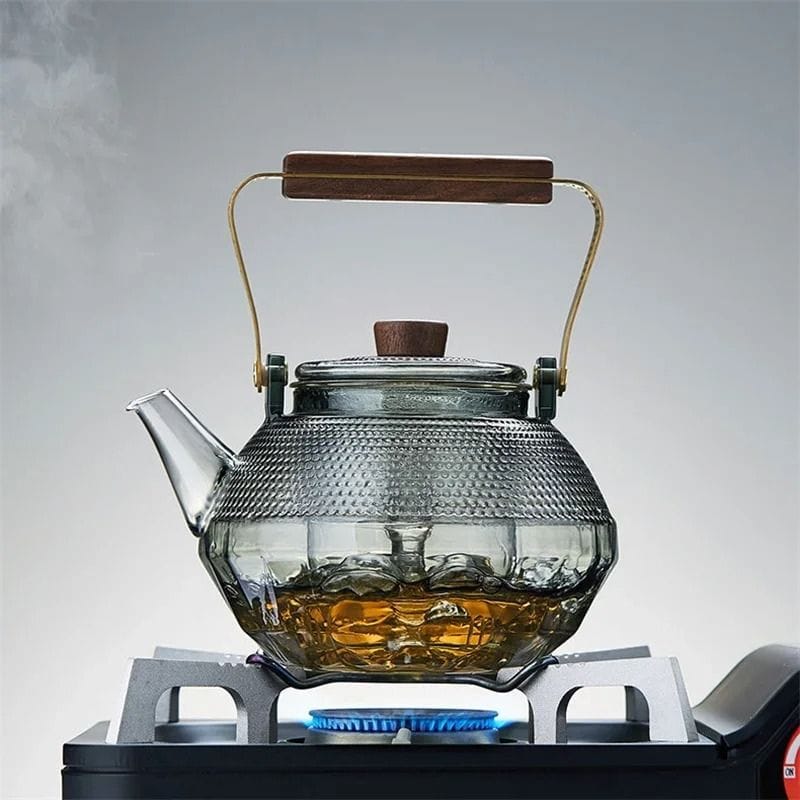 Théière en Verre avec Anse en Bois 1140 ml