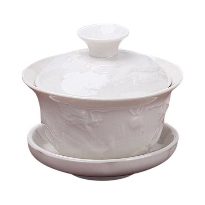 Théière Gaiwan en Porcelaine 100ML 100 ml / Blanc Impérial