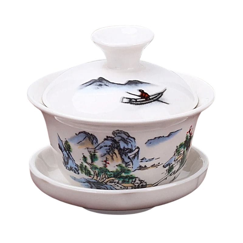Théière Gaiwan en Porcelaine 100ML 100 ml / Paysage Impérial