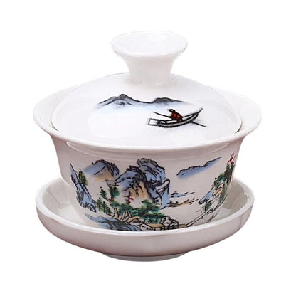 Théière Gaiwan en Porcelaine 100ML 100 ml / Paysage Impérial