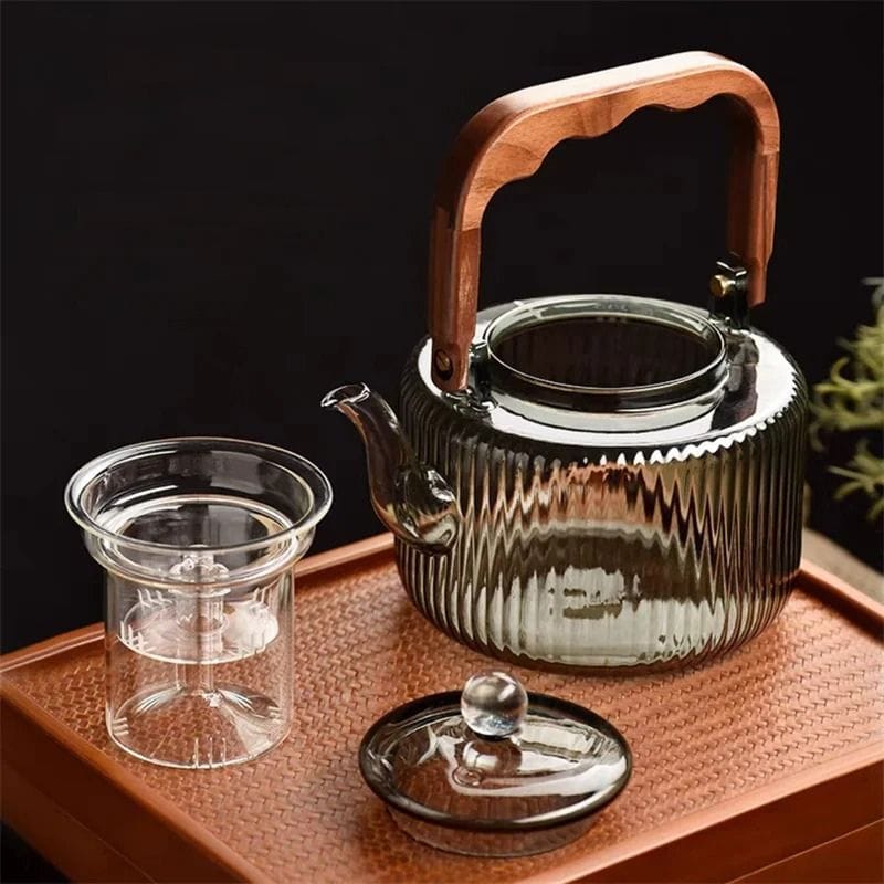 Théière Induction en Verre Borosilicate 1.2L
