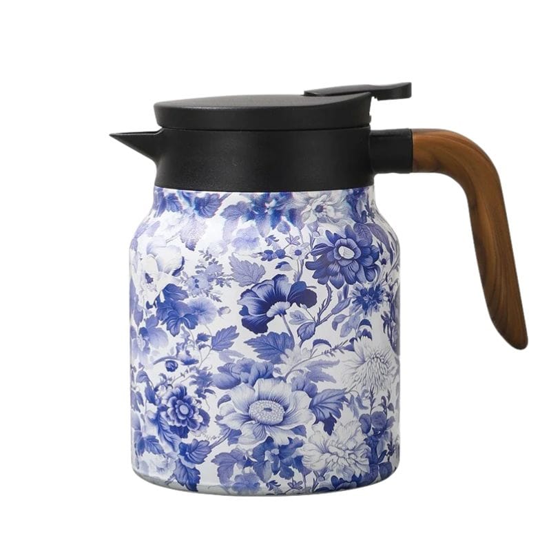 Théière Isotherme 1L en Acier Inoxydable 1000 ml / Bleu Porcelaine