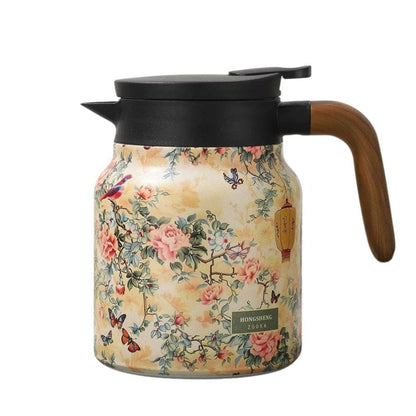 Théière Isotherme 1L en Acier Inoxydable 1000 ml / Jardin Ancien