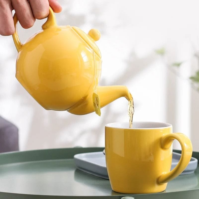Théière Jaune en Céramique 500ML 500 ml