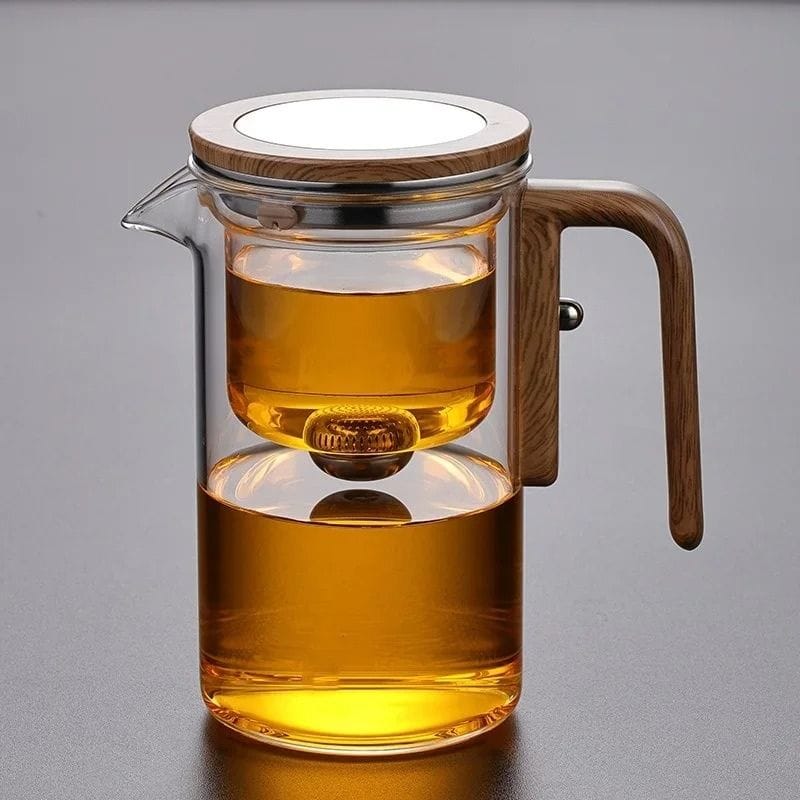 Théière Magnétique en Verre et Bois 600ML - 800ML