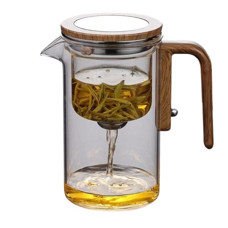 Théière Magnétique en Verre et Bois 600ML - 800ML