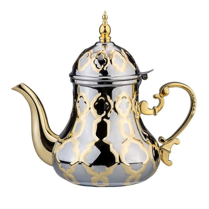 Théière Marocaine Traditionnelle 1.4L 1400 ml / Argent Ornemental