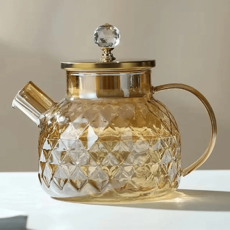 Théière Moderne en Verre Facetté 1L - 1.8L