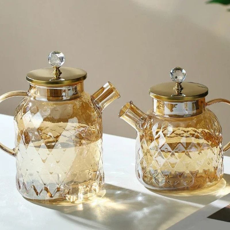 Théière Moderne en Verre Facetté 1L - 1.8L