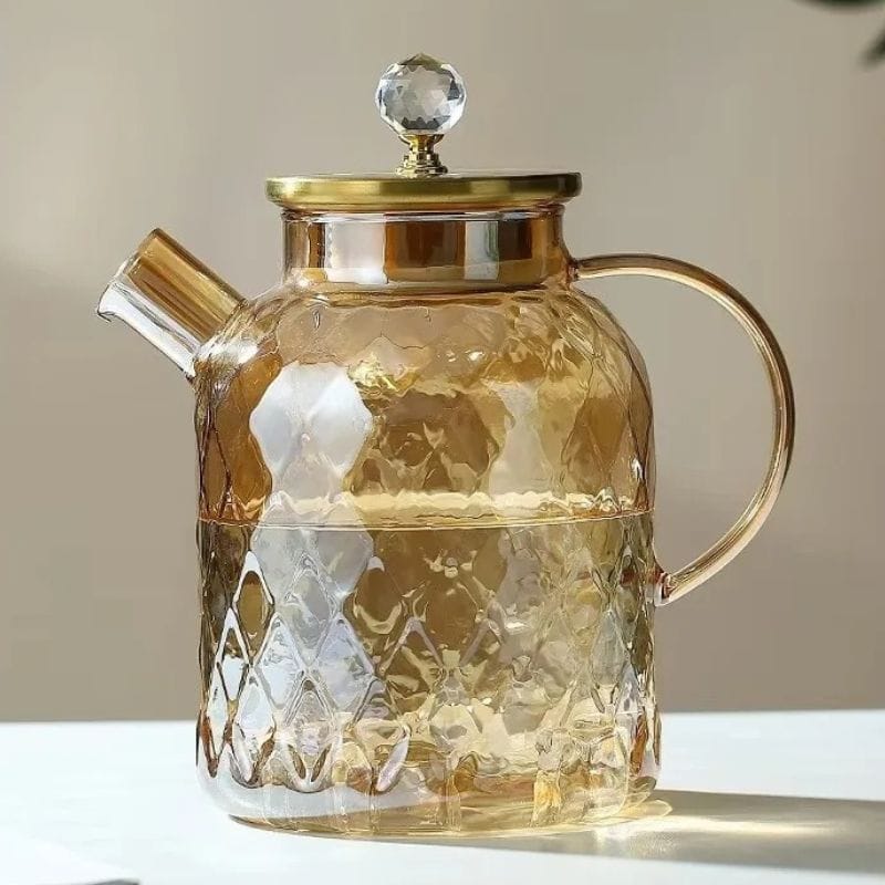 Théière Moderne en Verre Facetté 1L - 1.8L