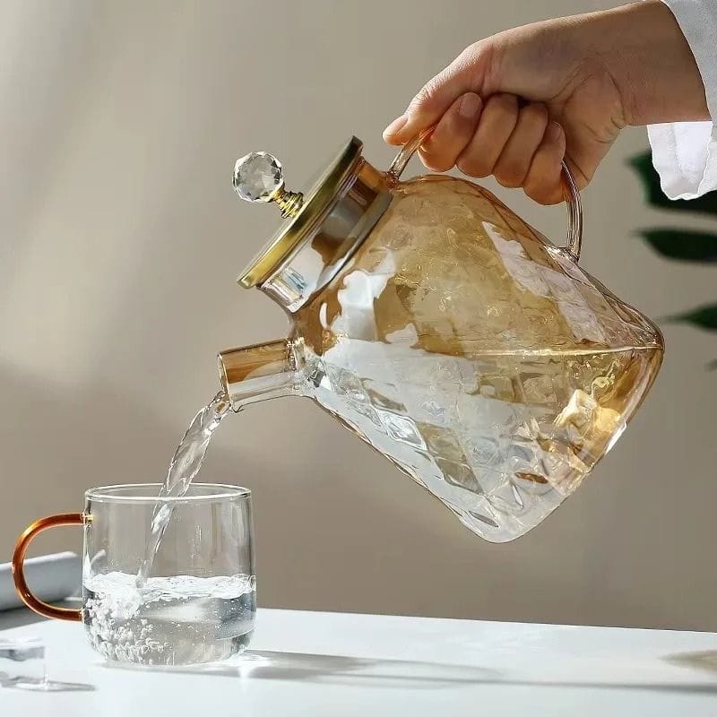Théière Moderne en Verre Facetté 1L - 1.8L