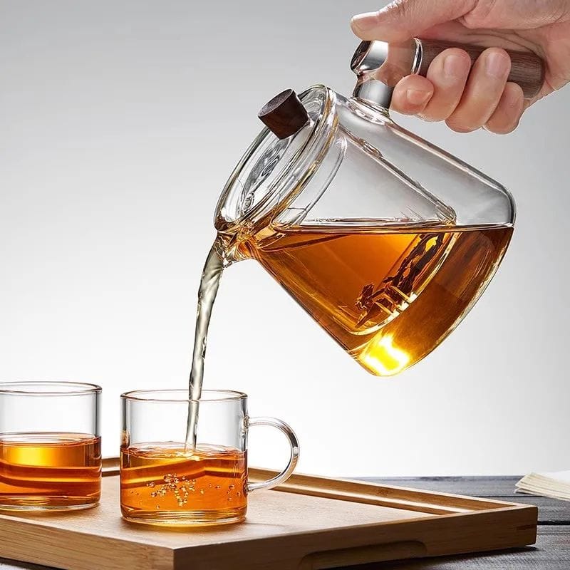 Théière Originale en Verre &amp; Bois 600ML