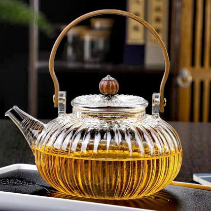 Théière Plaque Induction en Verre Côtelé 850ML