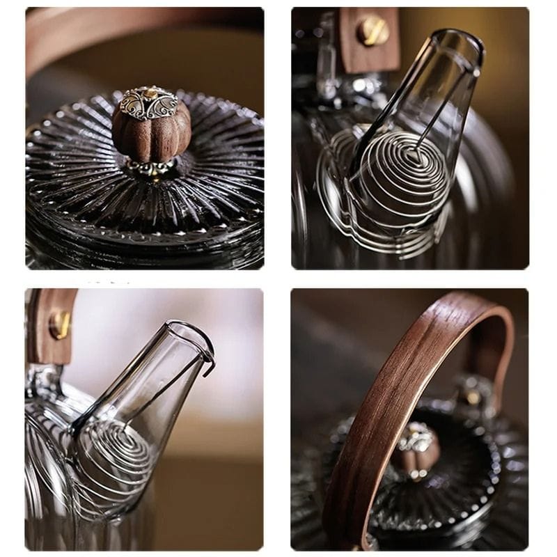 Théière Plaque Induction en Verre Côtelé 850ML