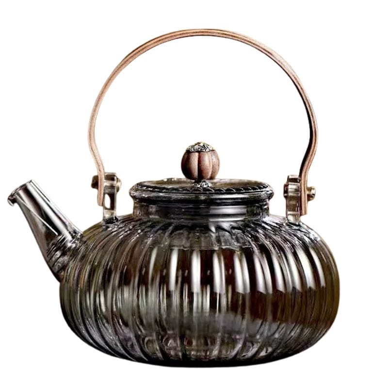 Théière Plaque Induction en Verre Côtelé 850ML 850 ml / Verre Fumé