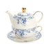 Théière Tasse Intégrée en Porcelaine Fleurie 350ML 350 ml
