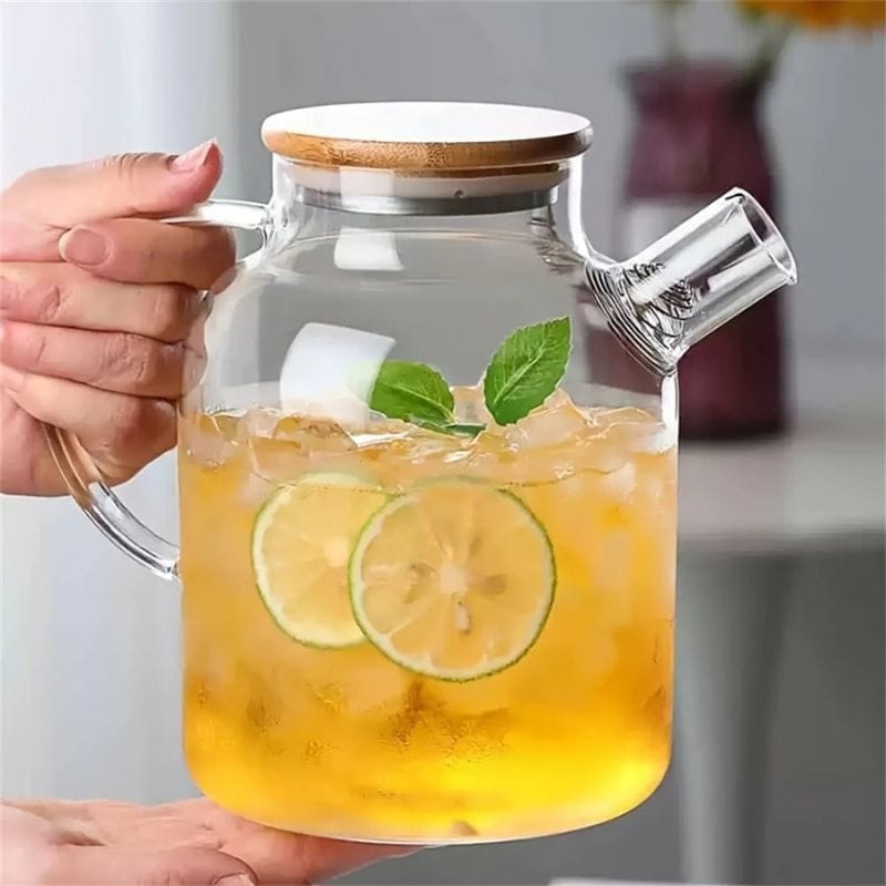 Théière Transparente en Verre Borosilicate 1L - 1.8L