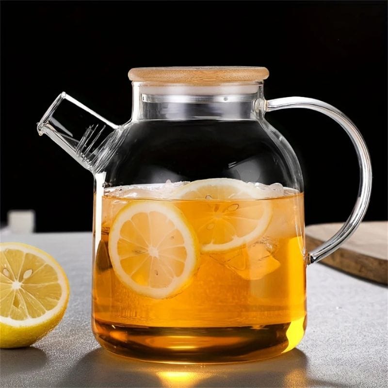 Théière Transparente en Verre Borosilicate 1L - 1.8L
