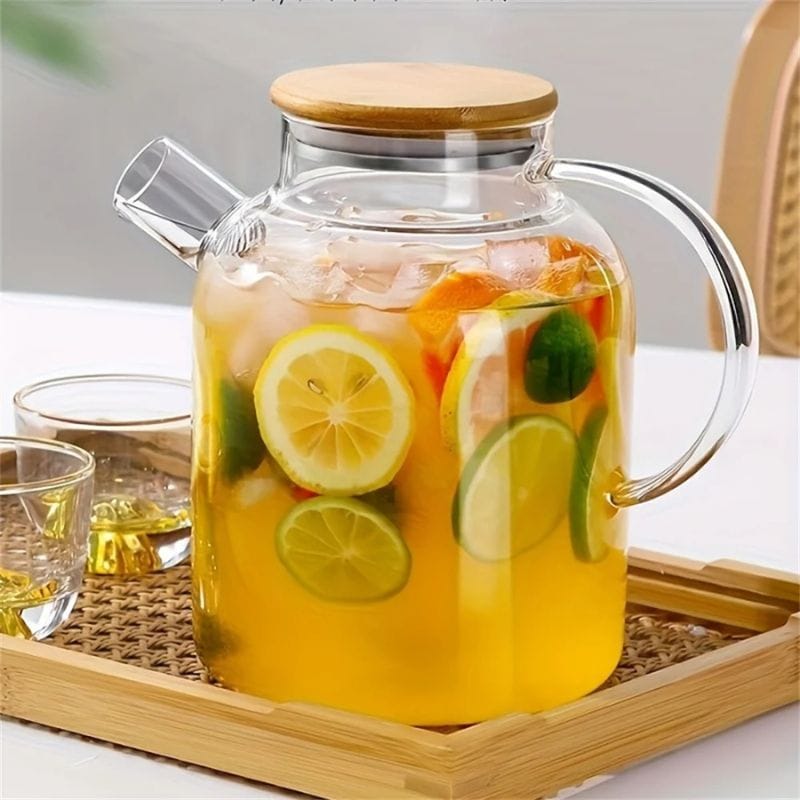 Théière Transparente en Verre Borosilicate 1L - 1.8L