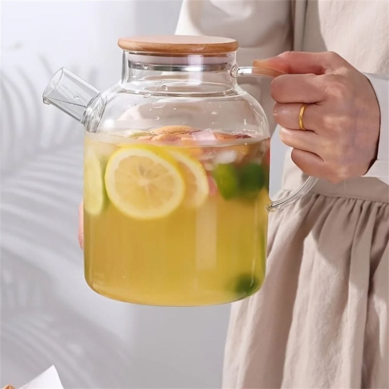 Théière Transparente en Verre Borosilicate 1L - 1.8L