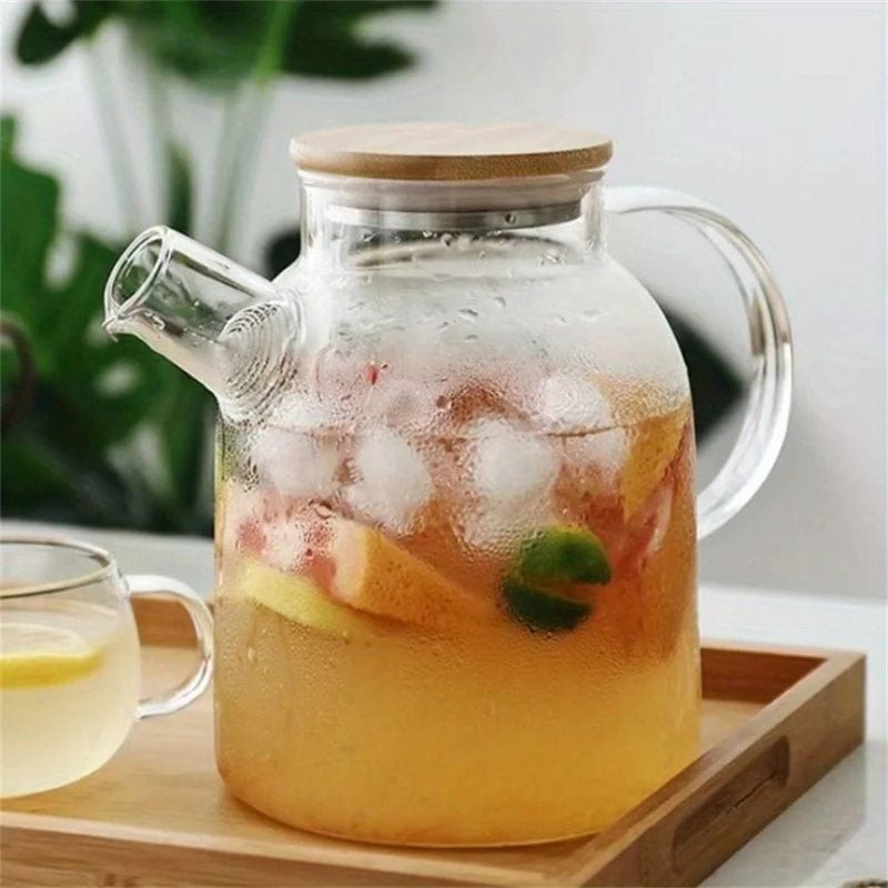Théière Transparente en Verre Borosilicate 1L - 1.8L
