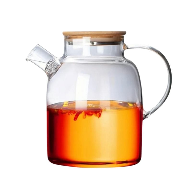 Théière Transparente en Verre Borosilicate 1L - 1.8L 1800 ml